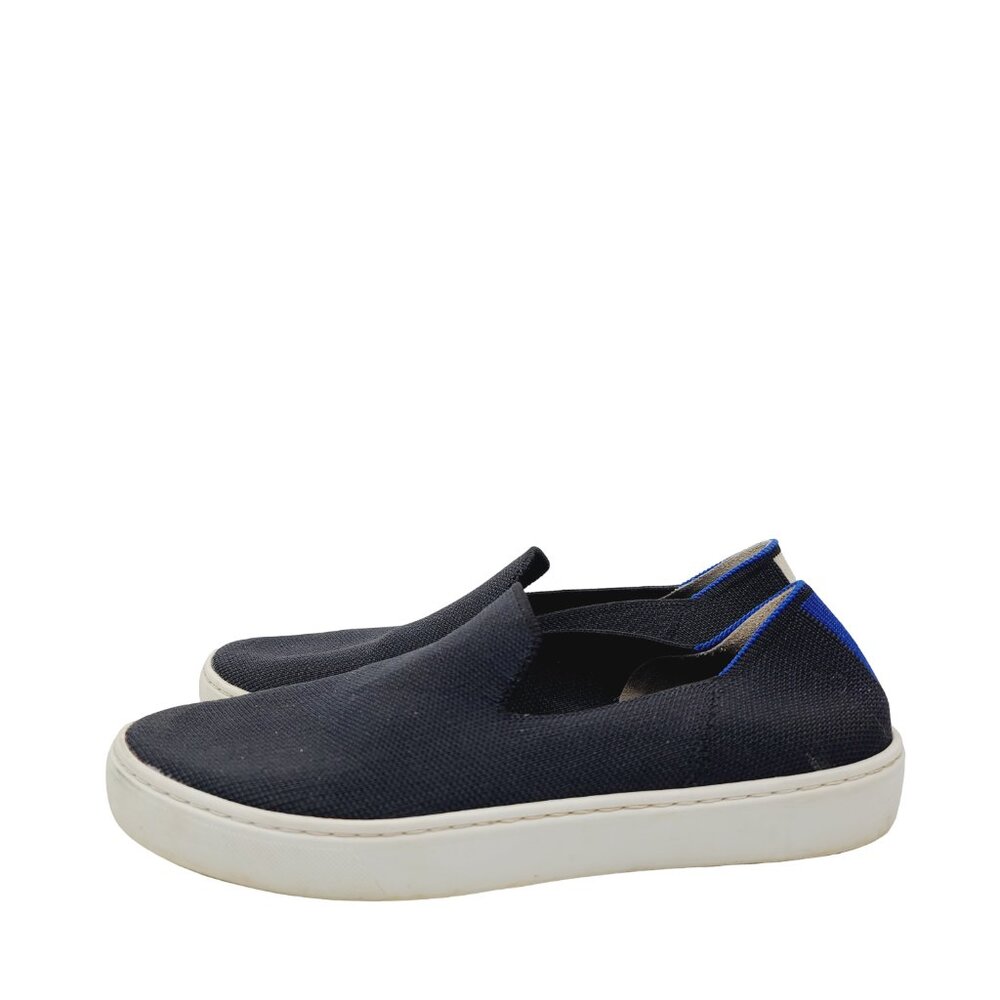 Rothy's Women's Black Blue Textile Round Toe Slip-On‎ Fashion Sneaker Size 7.5